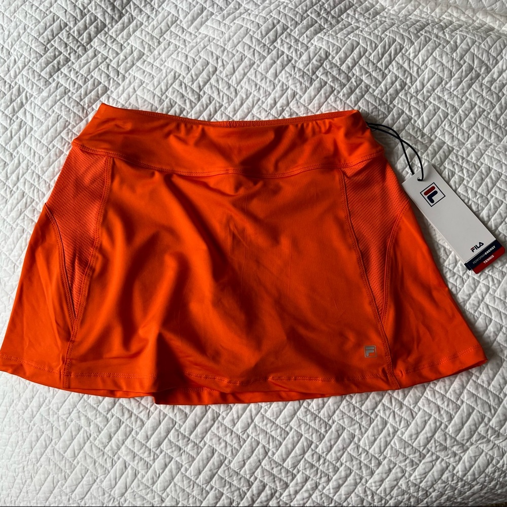FILA Women's Core A-Line Tennis Skirt Skort Orange XS